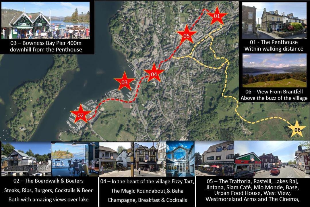 The Penthouse Bowness Luxury Loft Jacuzzi Bath & Complimentary Lakeview Spa Membership Exteriör bild